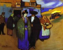 Haga click para ver la imagen ampliada a spanish couple in front of an inn.jpg
